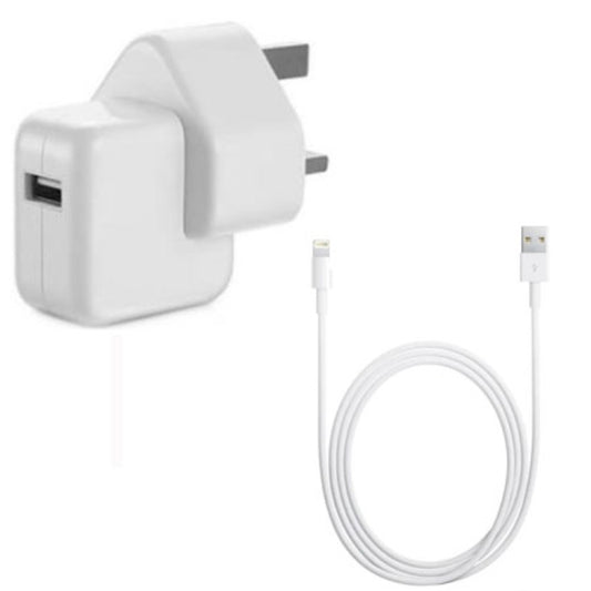 Apple Accessory 10W Power Adapter (A1357) and Lightning Cable iPad Bundle White