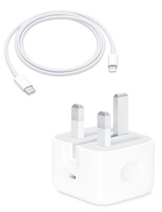 Apple Accessory UK USB-C 18W Power Adapter and Lightning to USB-C Cable Bundle White